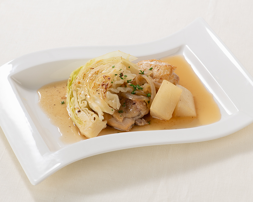 雪の下キャベツと鶏もも肉の白のカチャトーラ