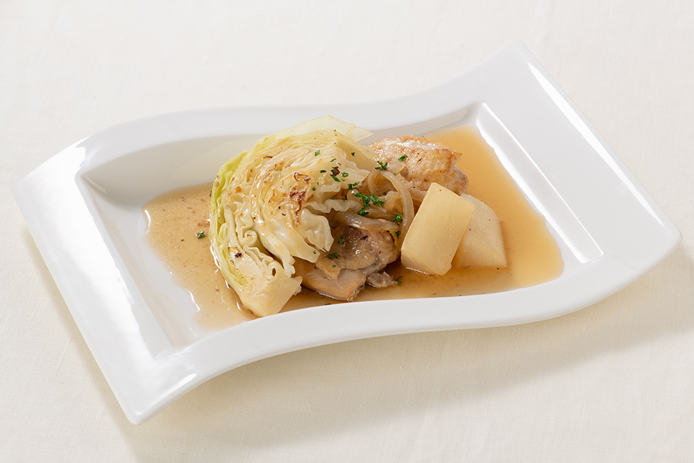 雪の下キャベツと鶏もも肉の白のカチャトーラ