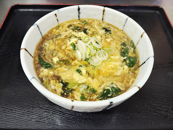 ちぢみほうれん草入りあんかけそば